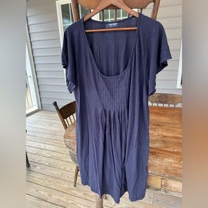 Swimsuits For All Navy Blue Cover Up Dress Beach Pool Lightweight Flowy Size 1X